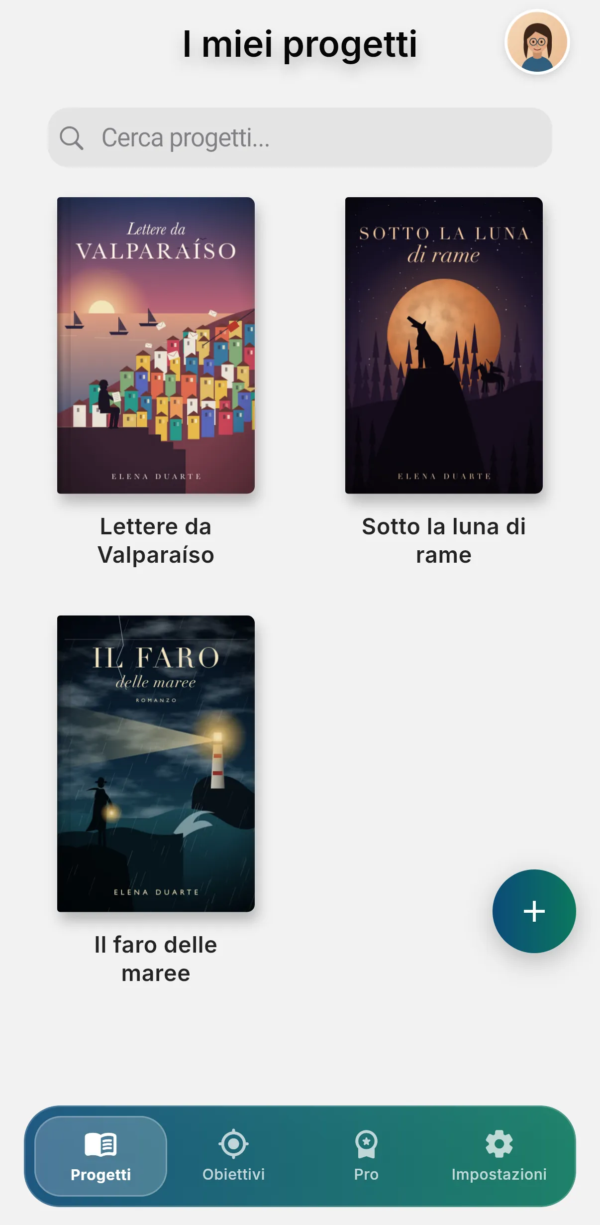 Schermata dei progetti di Other Twist